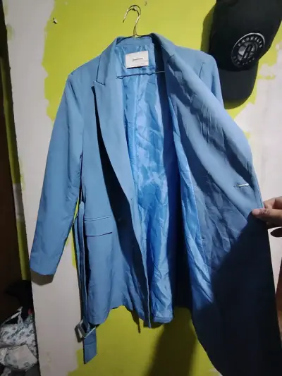 Abrigo azul claro mujer - miniatura 1