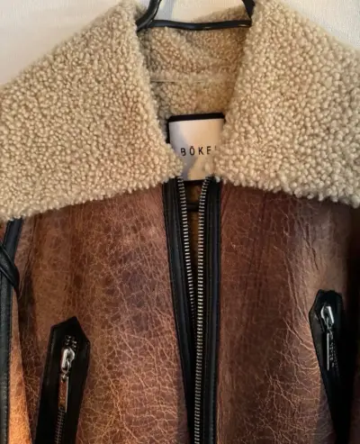 Chaqueta cuero marrón Boken - miniatura 2