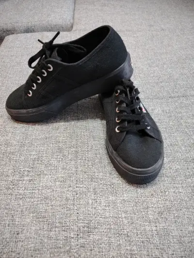 Zapatillas de lona negras - miniatura 1