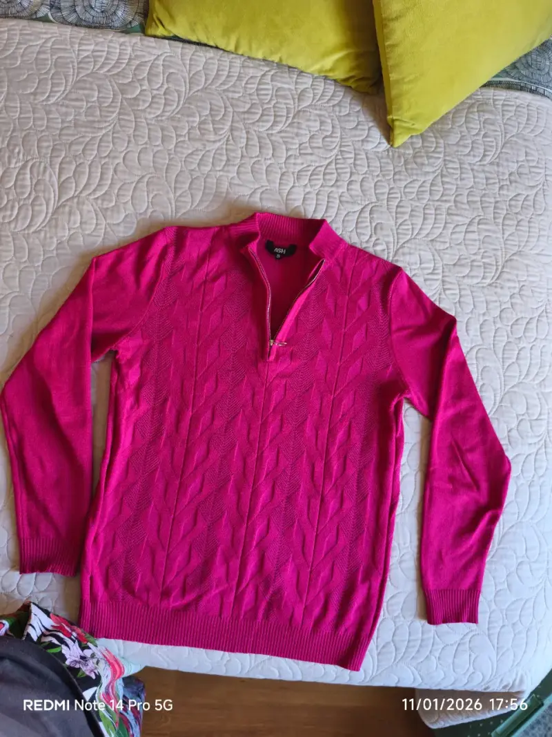 Suéter rosado con cremallera Marca ASH - 1