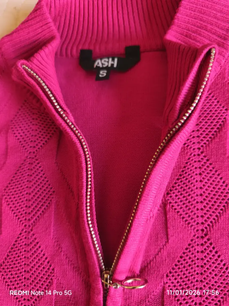 Suéter rosado con cremallera Marca ASH - 2