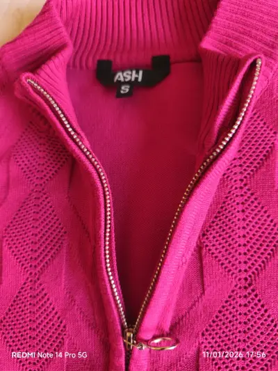 Suéter rosado con cremallera Marca ASH - miniatura 2