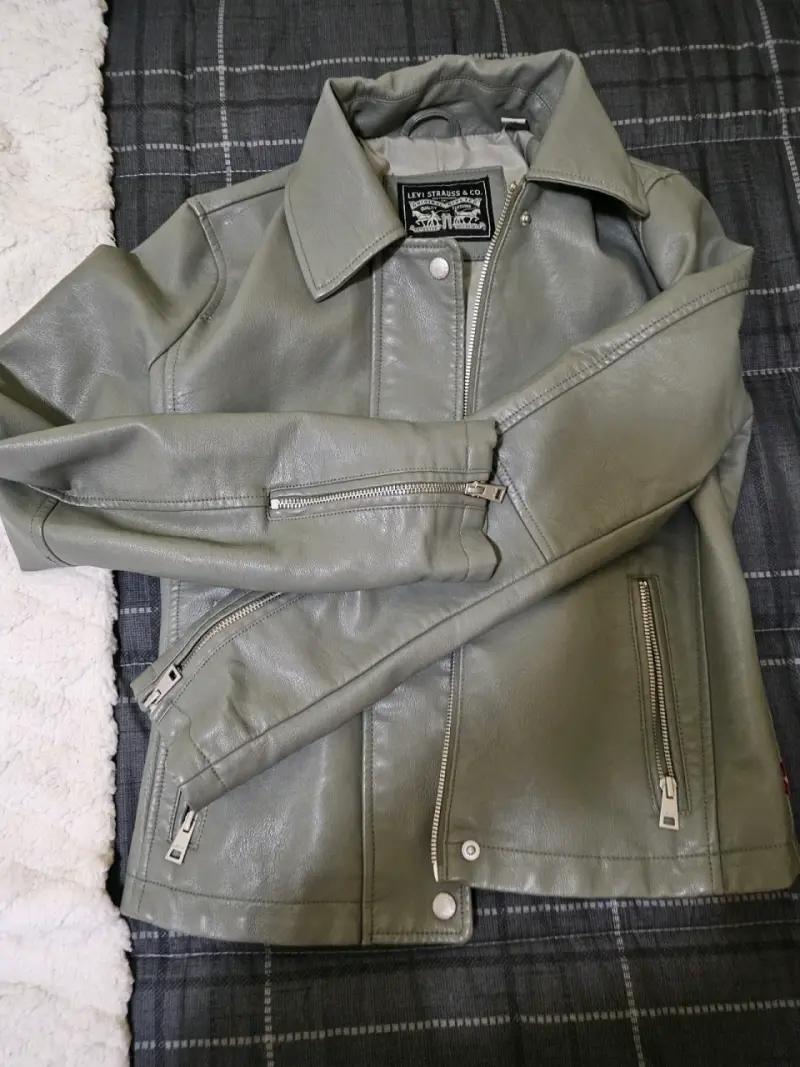 Chaqueta de cuero gris - 1