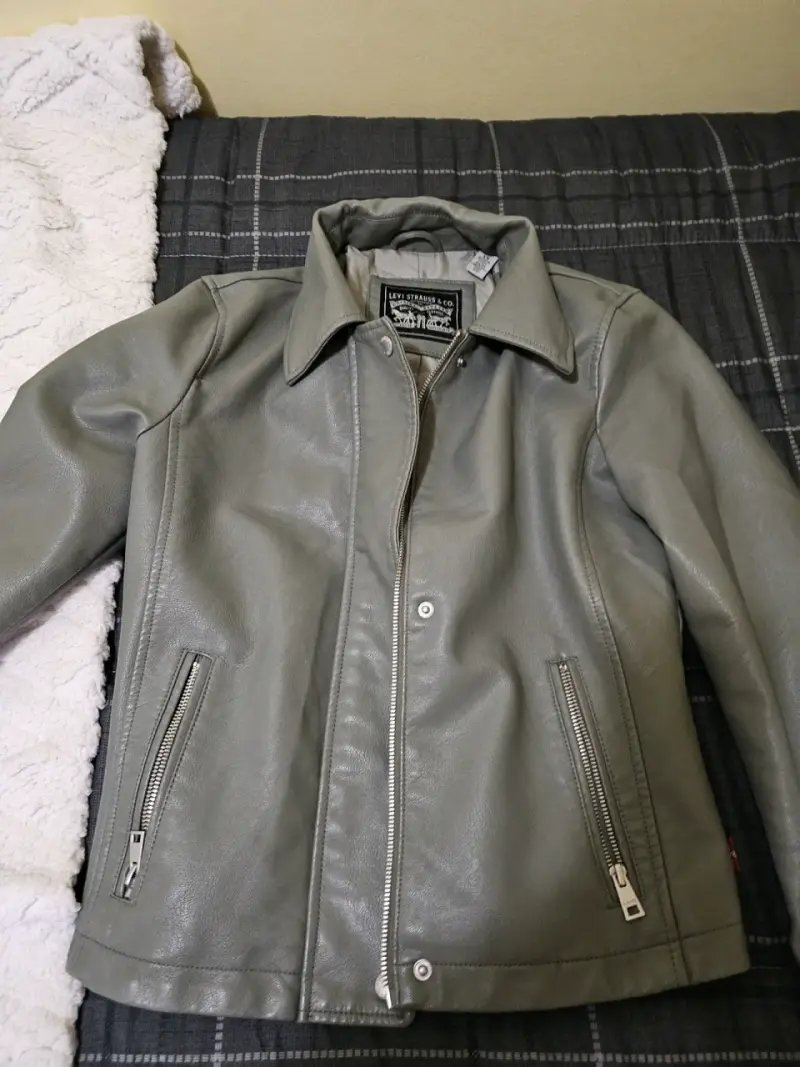 Chaqueta de cuero gris - 4