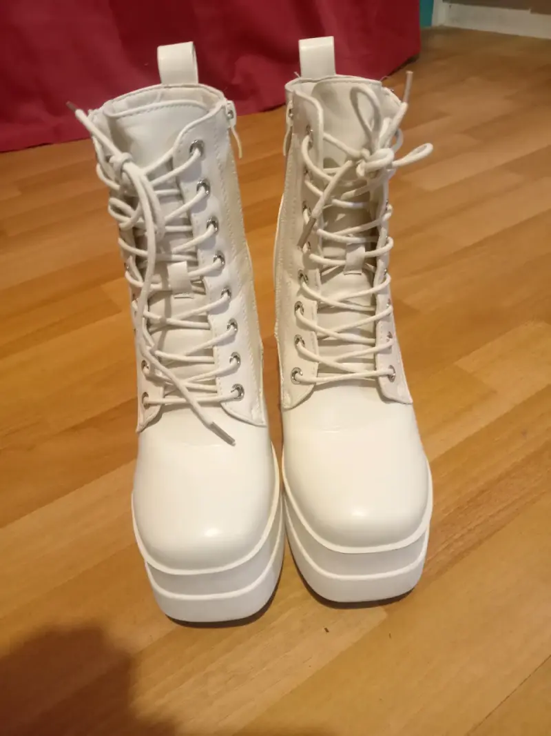 Botas blancas de plataforma - 1