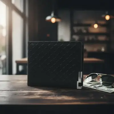 Billetera Ecocuero Mix negra con cierre metálico - miniatura 2