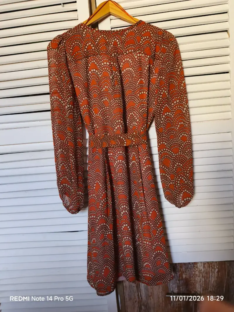 Vestido estampado naranjo Marca ZARA - 2