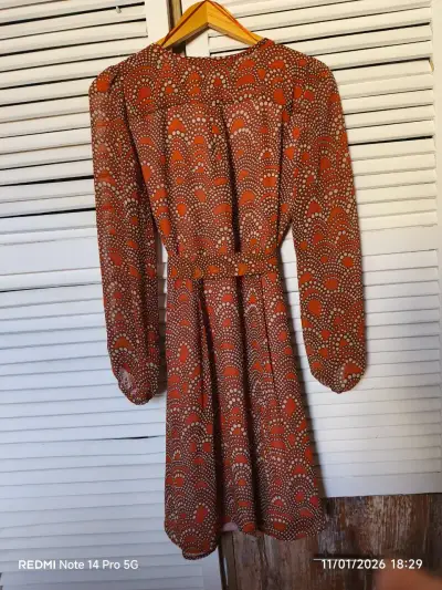 Vestido estampado naranjo Marca ZARA - miniatura 2