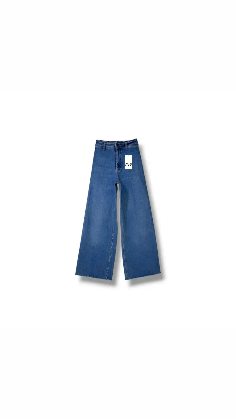 Jeans zara anchos azul - 1