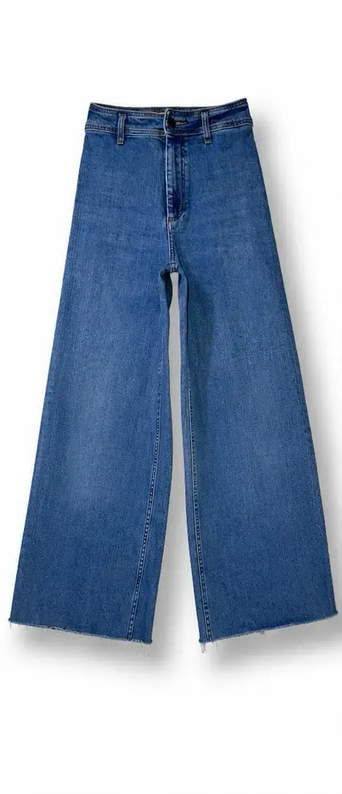 Jeans zara anchos azul - 4
