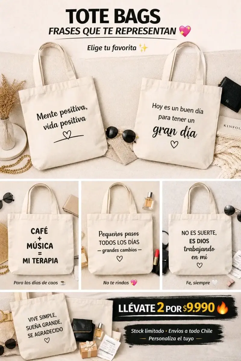 Tote bag con frases motivadoras - 1