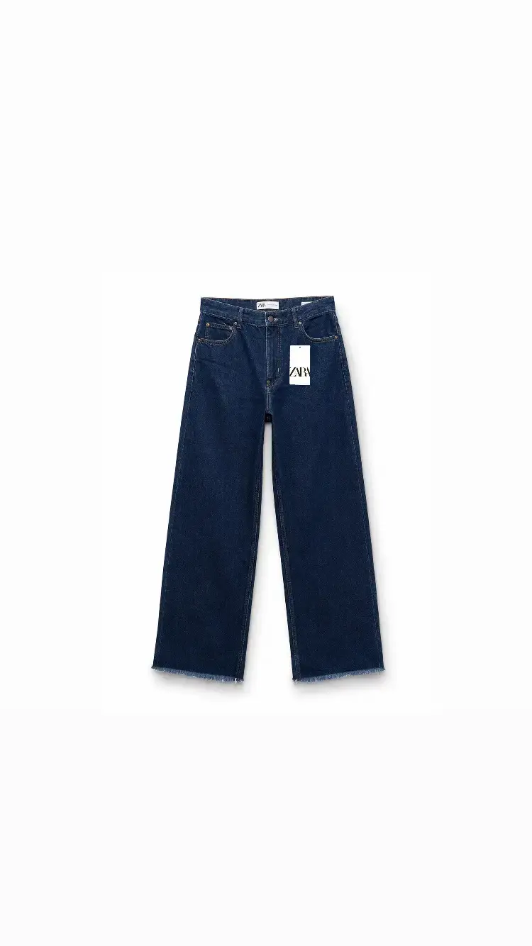 Jeans anchos azul oscuro - 1