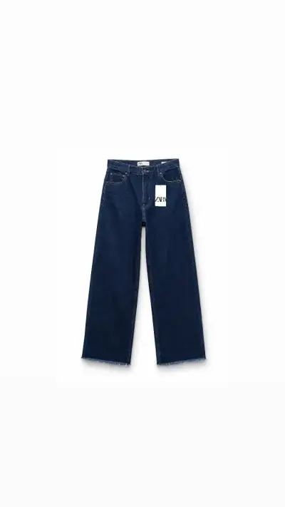Jeans anchos azul oscuro - miniatura 1