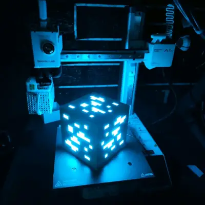 Lampara LED CUBO MINECRAFT USB - miniatura 1