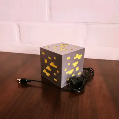 Lampara LED CUBO MINECRAFT USB - miniatura 3
