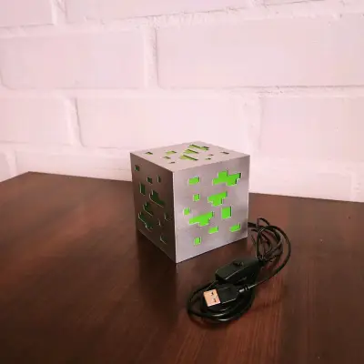 Lampara LED CUBO MINECRAFT USB - miniatura 4