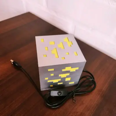 Lampara LED CUBO MINECRAFT USB - miniatura 5