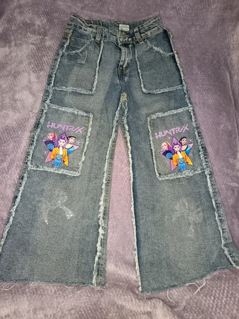 Pantalones anchos rosados y guerreras kpop talla10 - 2