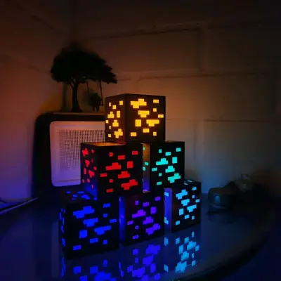 Lámpara cubo LED multicolores - miniatura 2