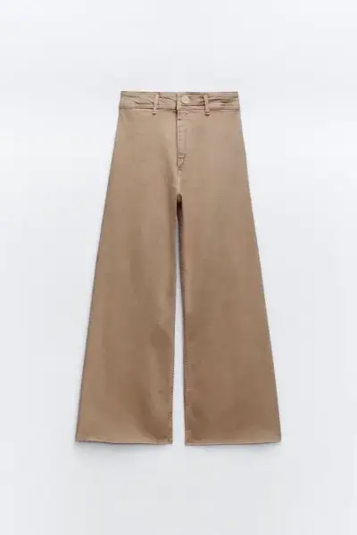 Pantalones zara beige anchos talla 40 - miniatura 1