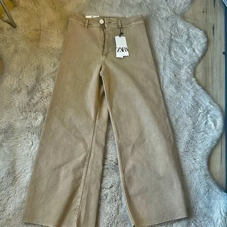 Pantalones zara beige anchos talla 40 - 2