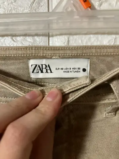 Pantalones zara beige anchos talla 40 - miniatura 3