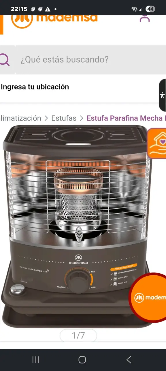 Estufa a parafina Mademsa negra