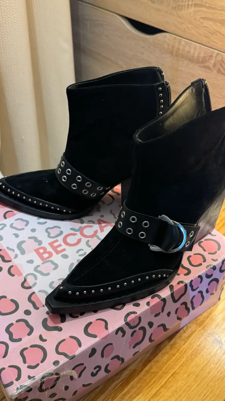 Botín negro cuero - 1