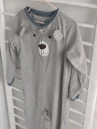 Pijama infantil gris con oso - miniatura 2