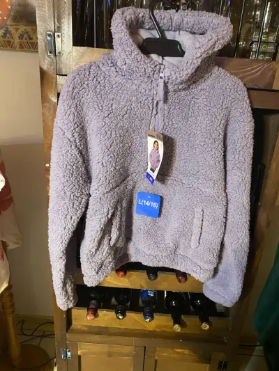 Polerón polar lila con capucha - miniatura 1