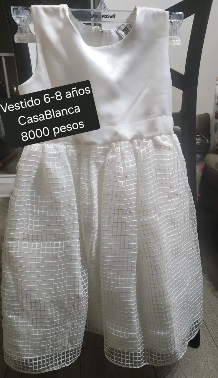 Vestido blanco infantil elegante niña