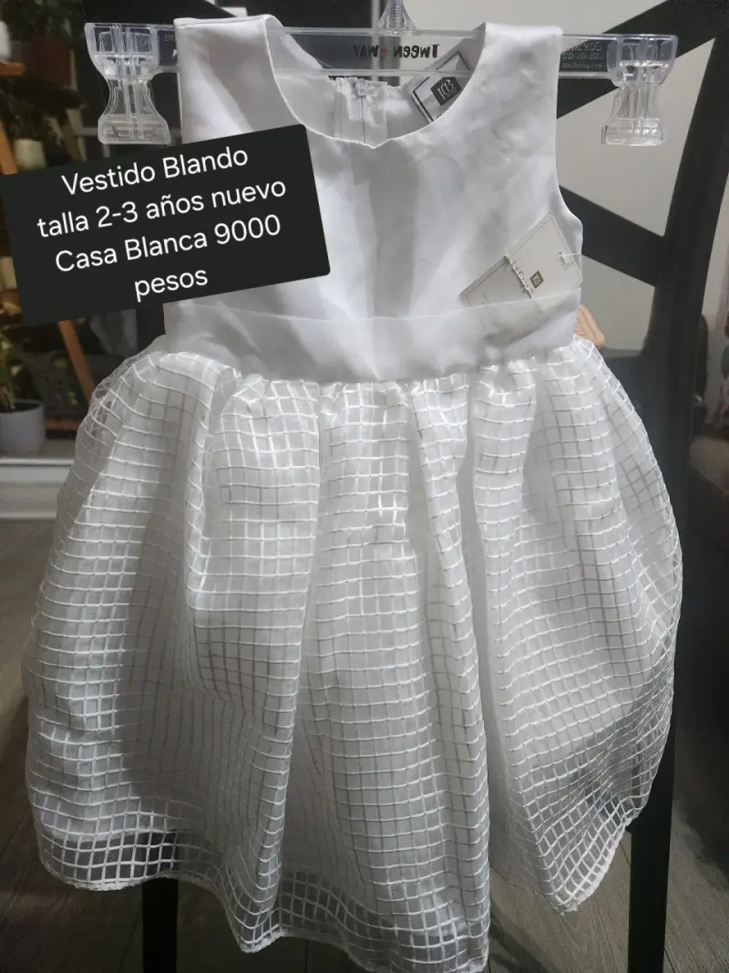 Vestido blanco 2-3 años nuevo niña