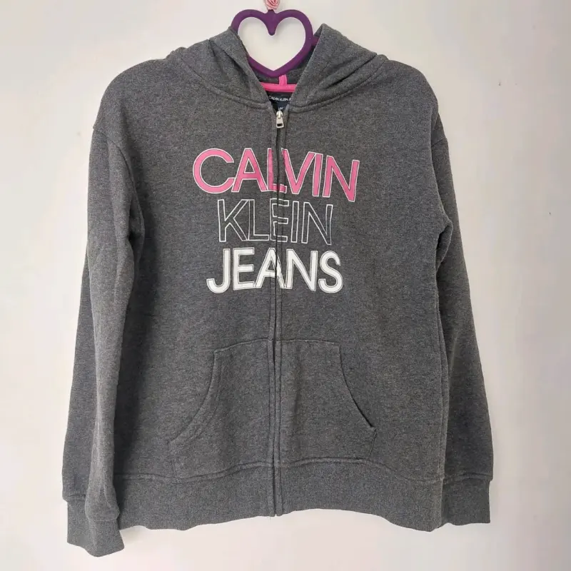 Polerón Calvin Klein gris con capucha - 1