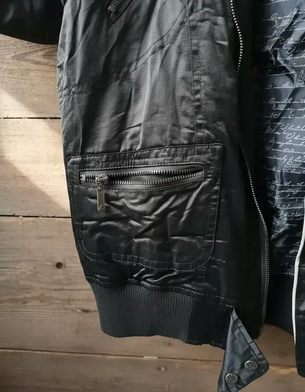 Chaqueta bomber Barbados negra Talla L - 3
