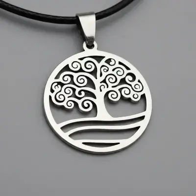Collar árbol de la vida de acero - miniatura 4
