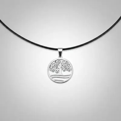 Collar árbol de la vida de acero - miniatura 5