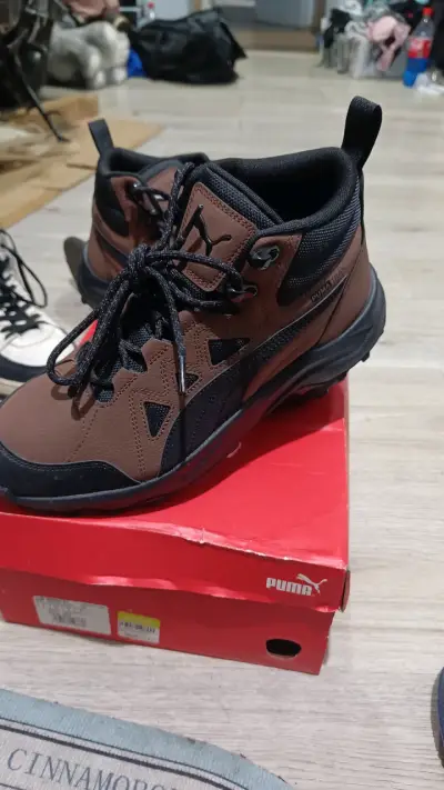 Botines de cuero marrón y negro - miniatura 2