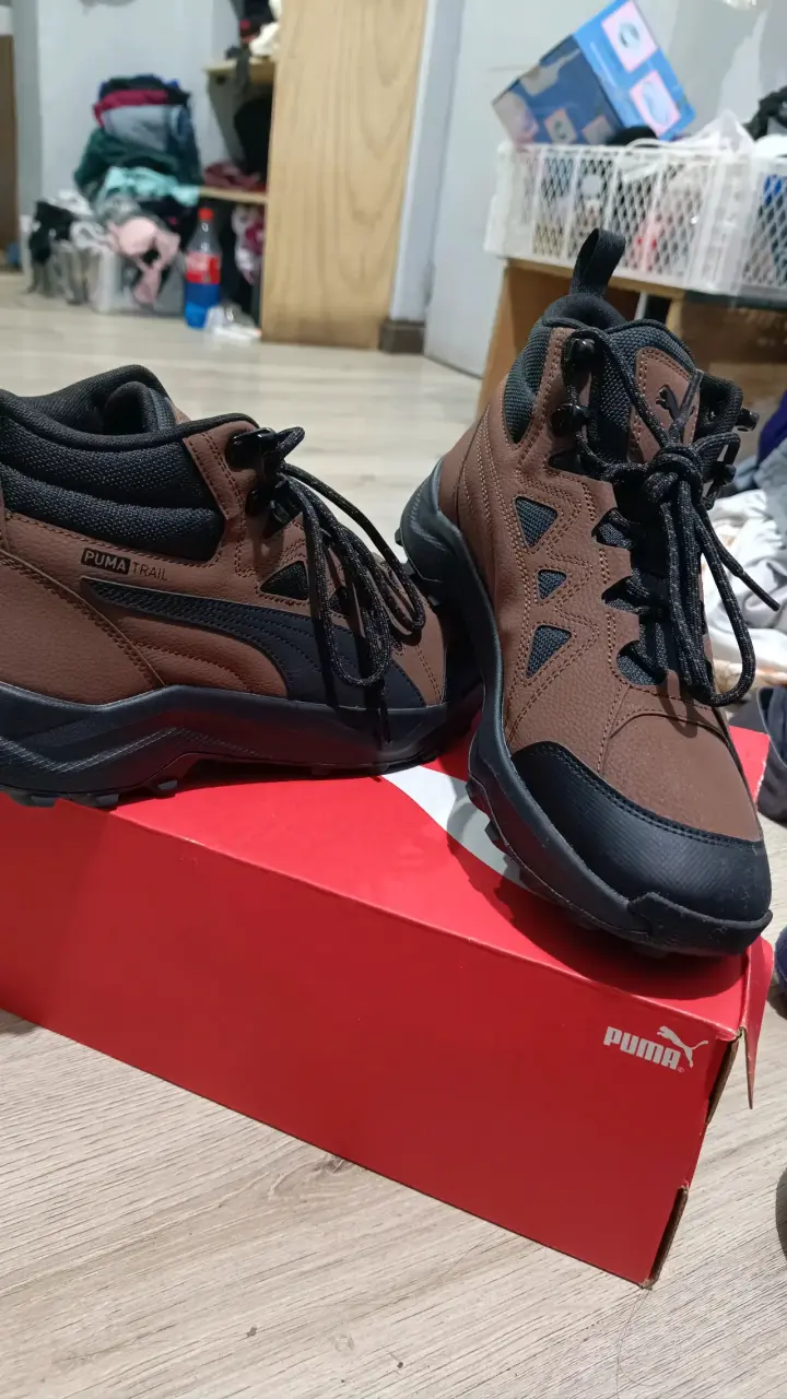 Botines de cuero marrón y negro - 3
