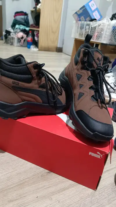 Botines de cuero marrón y negro - miniatura 3