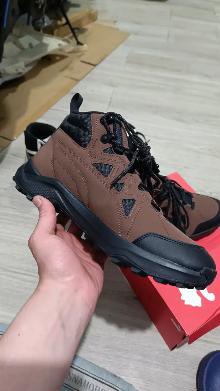 Botines de cuero marrón y negro - 4