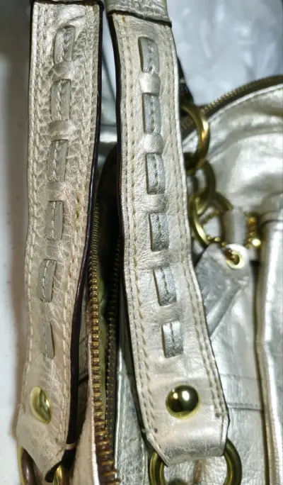 Cartera Coach de cuero y herrajes dorados - miniatura 4