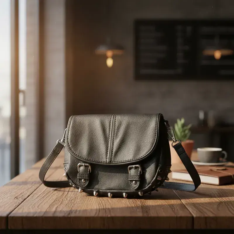 Cartera negra con tachas marca Aeropostale - 2