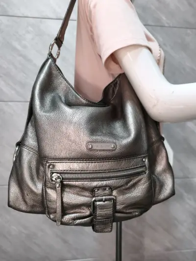 Cartera de cuero Michael Kors,plateada, - miniatura 1