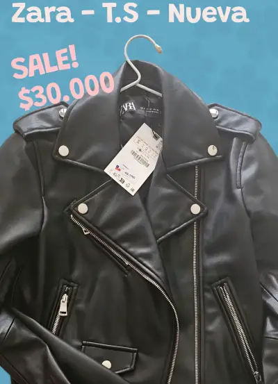 Chaqueta negra tipo biker Zara - miniatura 1
