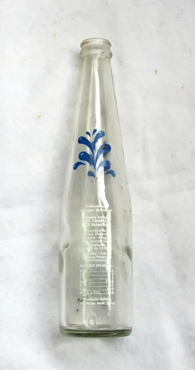 Botella Tambo Agua Mineral Década 1990s Antigua - 2