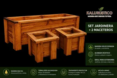Set Jardinera y dos macetas - miniatura 2
