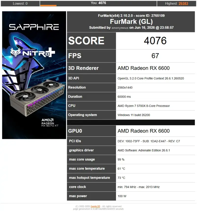 SAPPHIRE PULSE RX 6600 8GB GDDR6 - 5