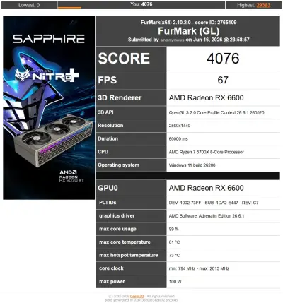 SAPPHIRE PULSE RX 6600 8GB GDDR6 - miniatura 5