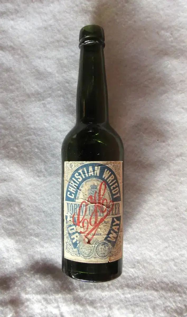 Botella Cerveza Christian Wriedt Noruega 1890´s - 1