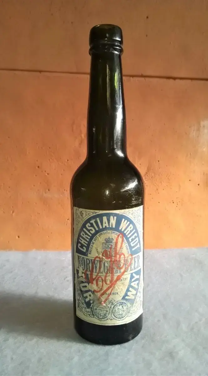 Botella Cerveza Christian Wriedt Noruega 1890´s - 2